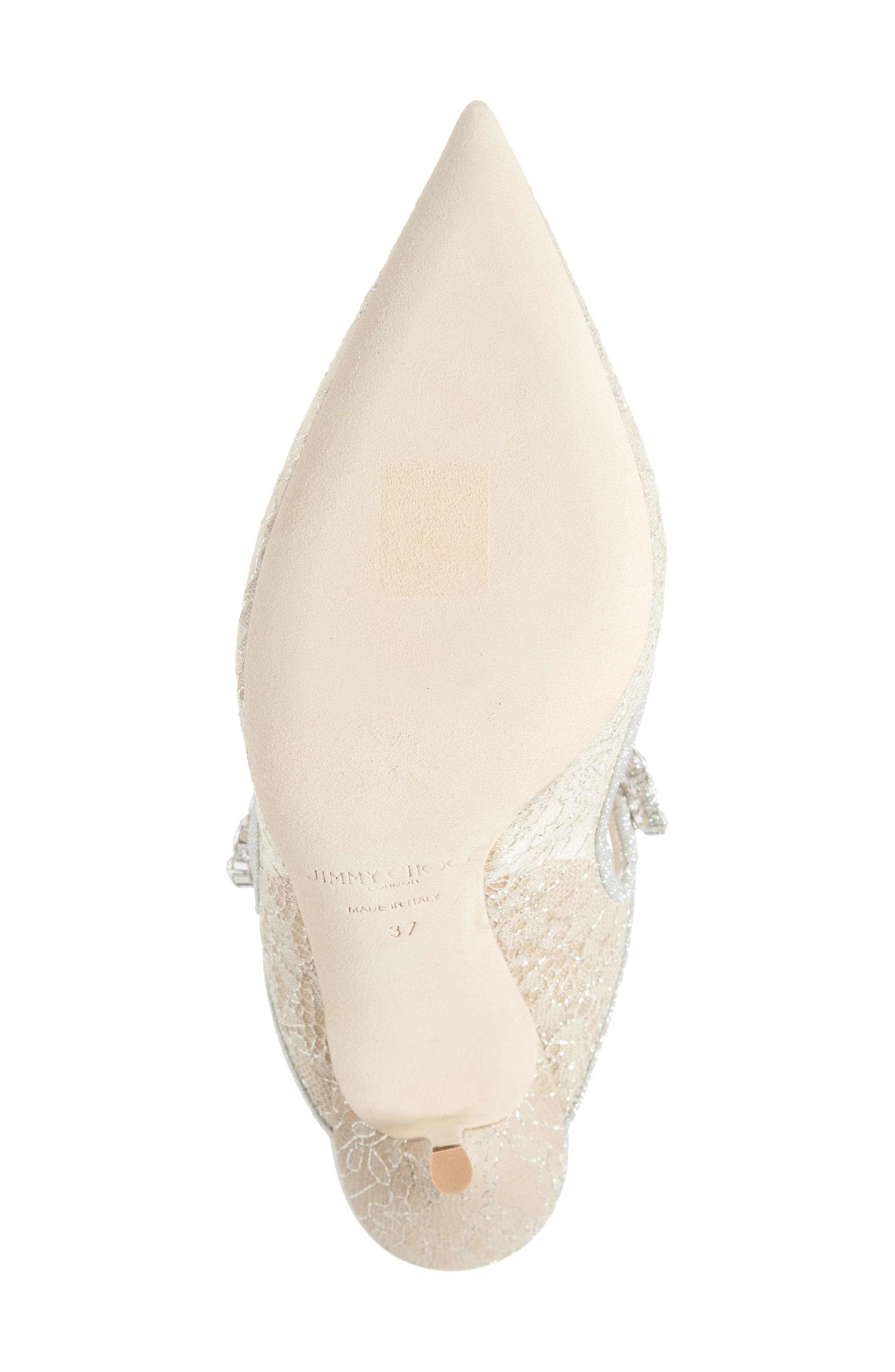 Jimmy Choo Bing Crystal Embellished Metallic Lace Mule, Alternate, color, 