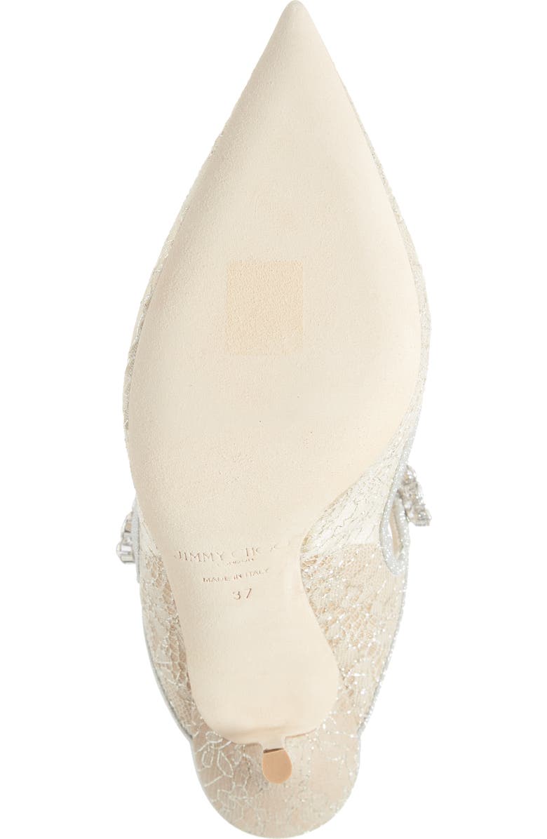 Jimmy Choo Bing Crystal Embellished Metallic Lace Mule, Alternate, color,