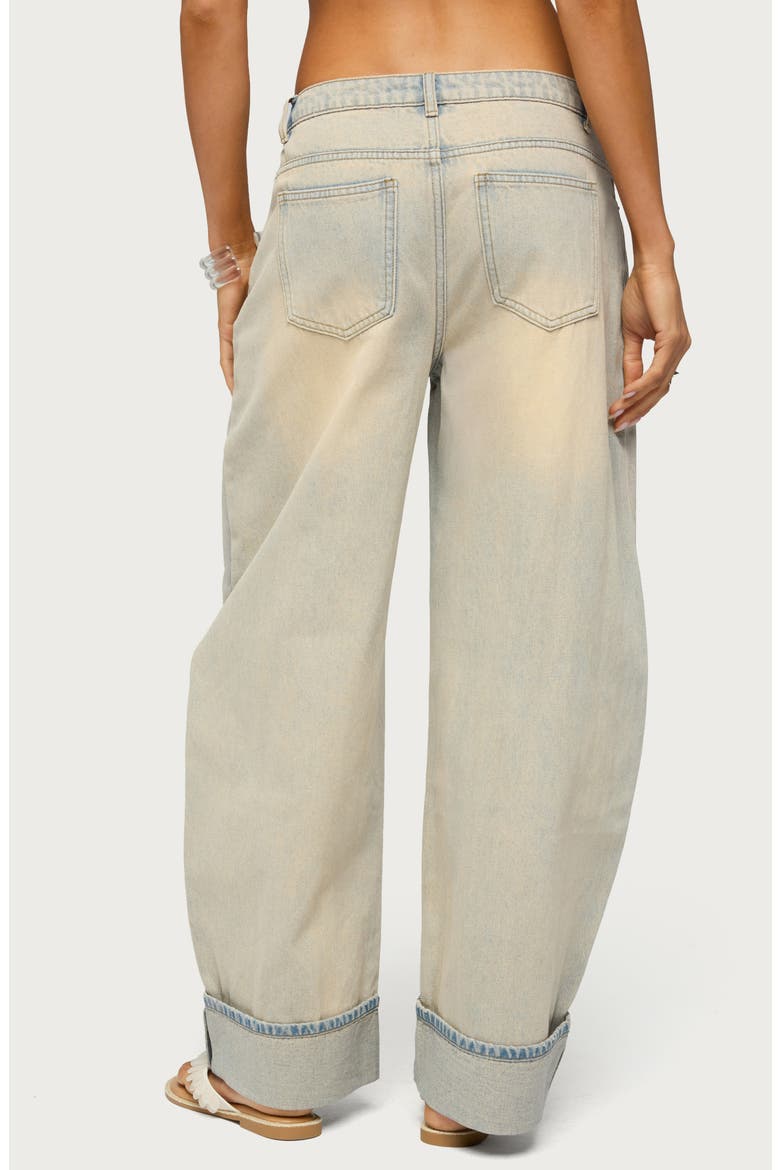 Kella Low Rise Baggy Cuffed Wide Leg Jeans, Alternate, color, LIGHT-BLUE