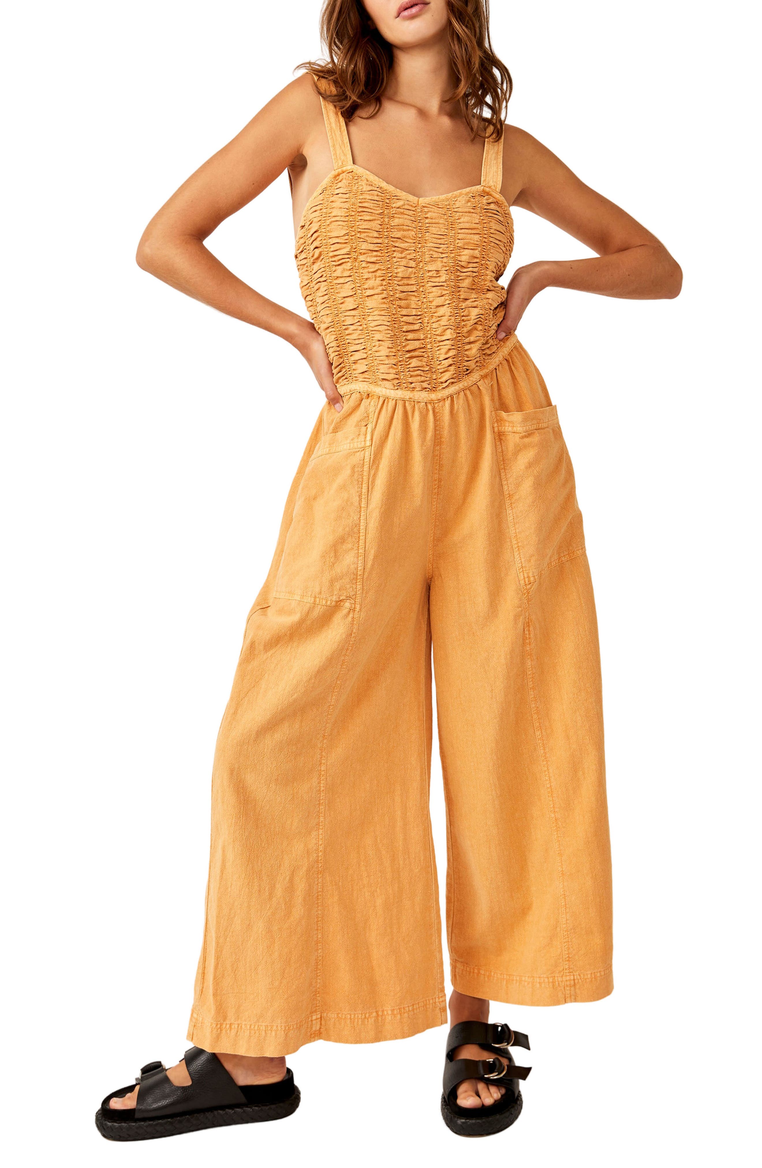 Free People Forever Always Cotton Wide Leg Jumpsuit