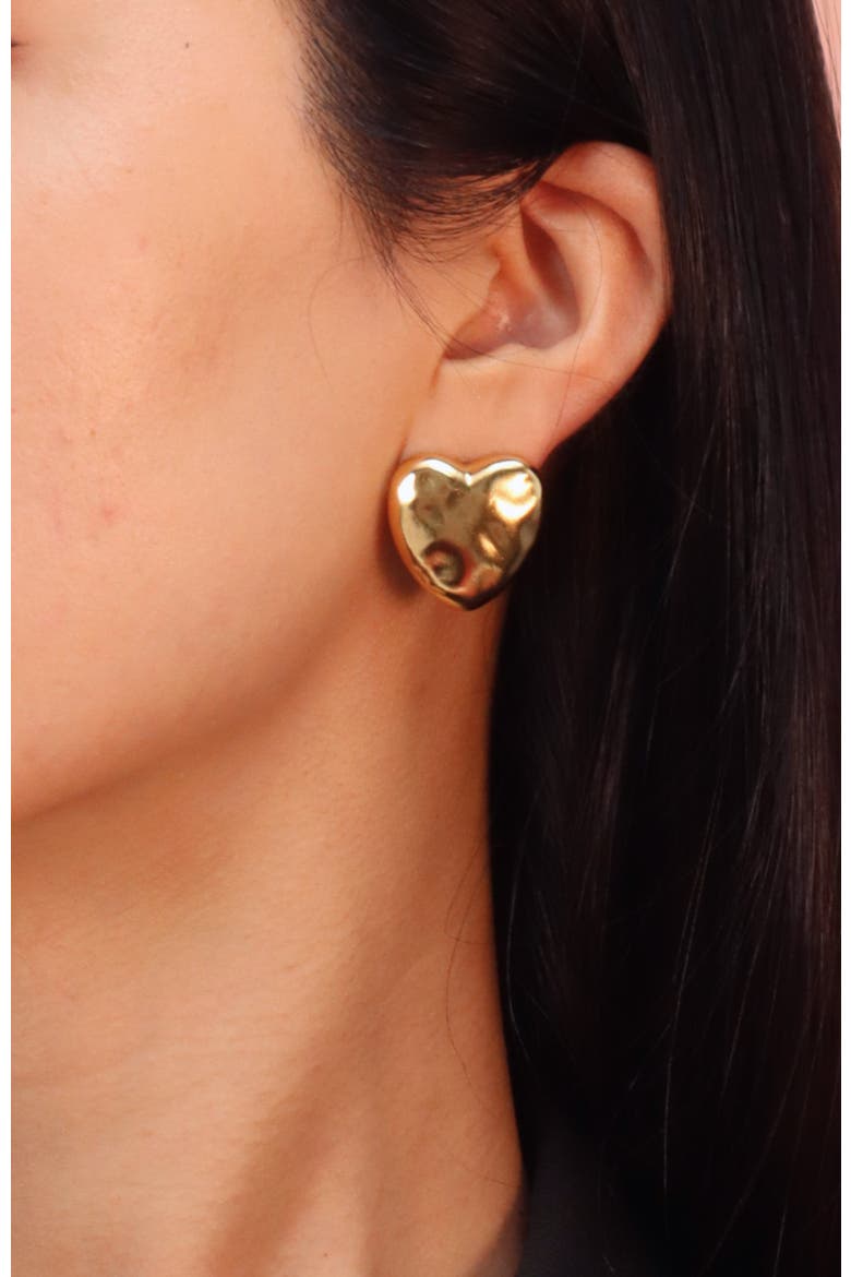 Heart of Eden Stud Earrings, Alternate, color, Gold