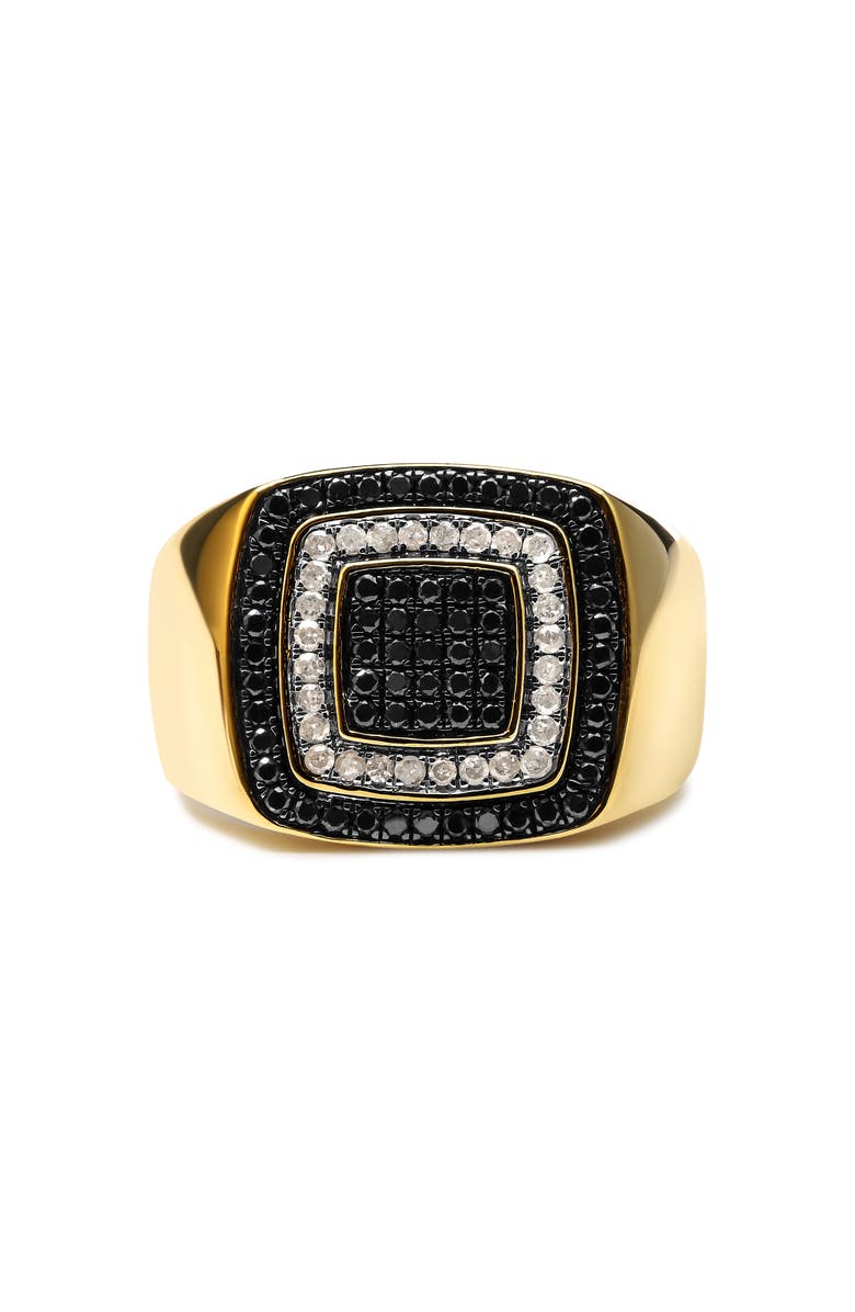 Haus of Brilliance Men's 10K Yellow Gold 3/4 Cttw White and Black Treated Diamond Ring Band, Main, color, Yellow