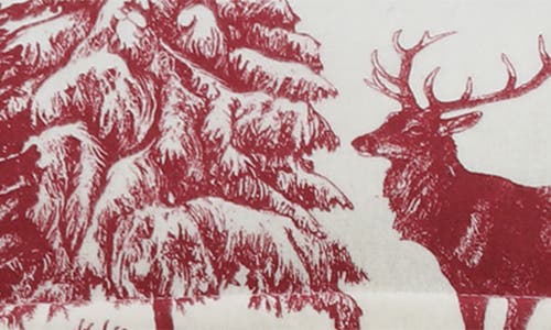 Azores Home Mountain Toile Cotton Flannel Bedding Set In Red