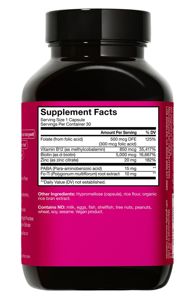 Hum Nutrition Hair Strong Capsules, Alternate, color, Dark Pink