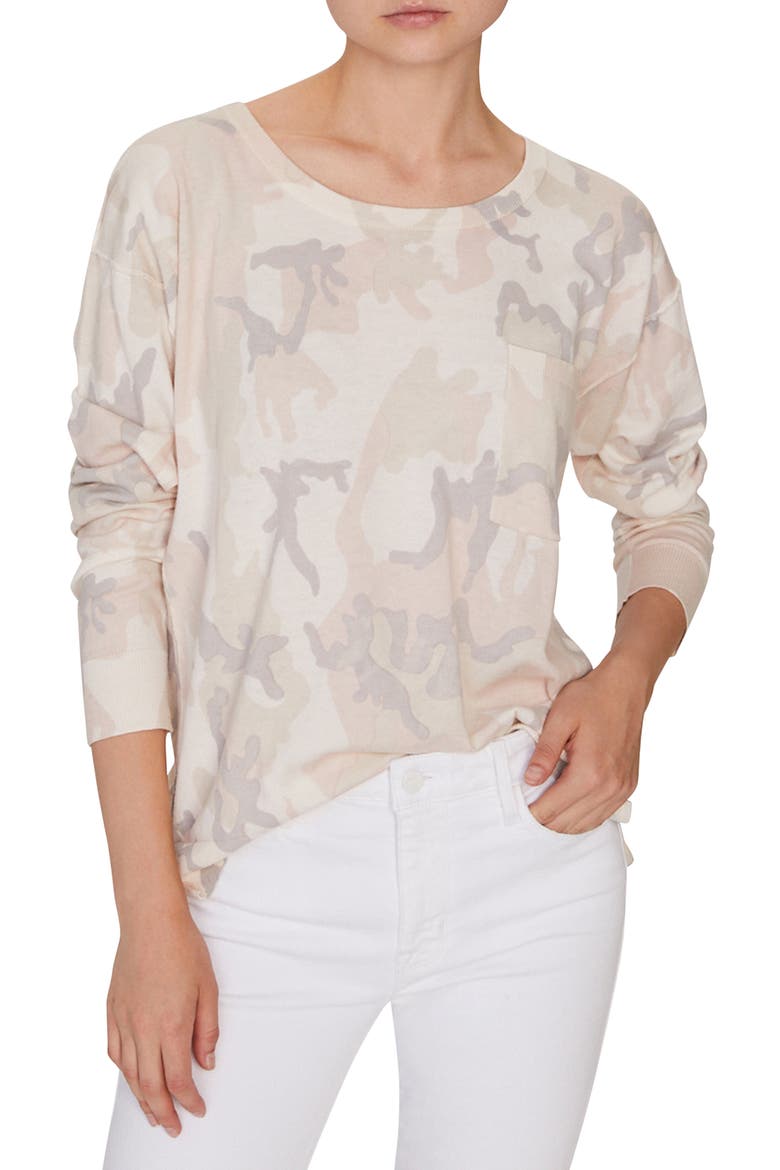 Pale Camo Cotton Blend Sweater, Main, color, CHARM CAMO