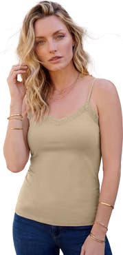 Roaman's Lace Trim Bra Cami