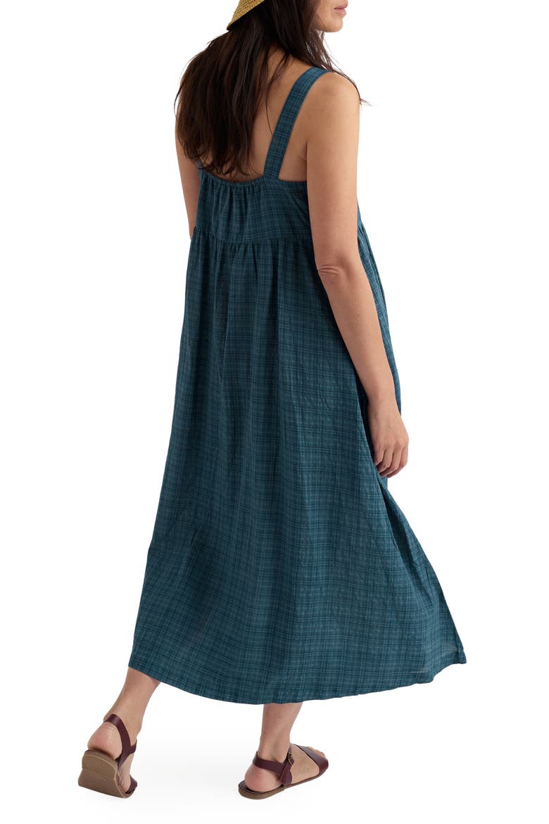 Laity Plaid Organic Cotton Blend Midi Dress, Alternate, color, STORM