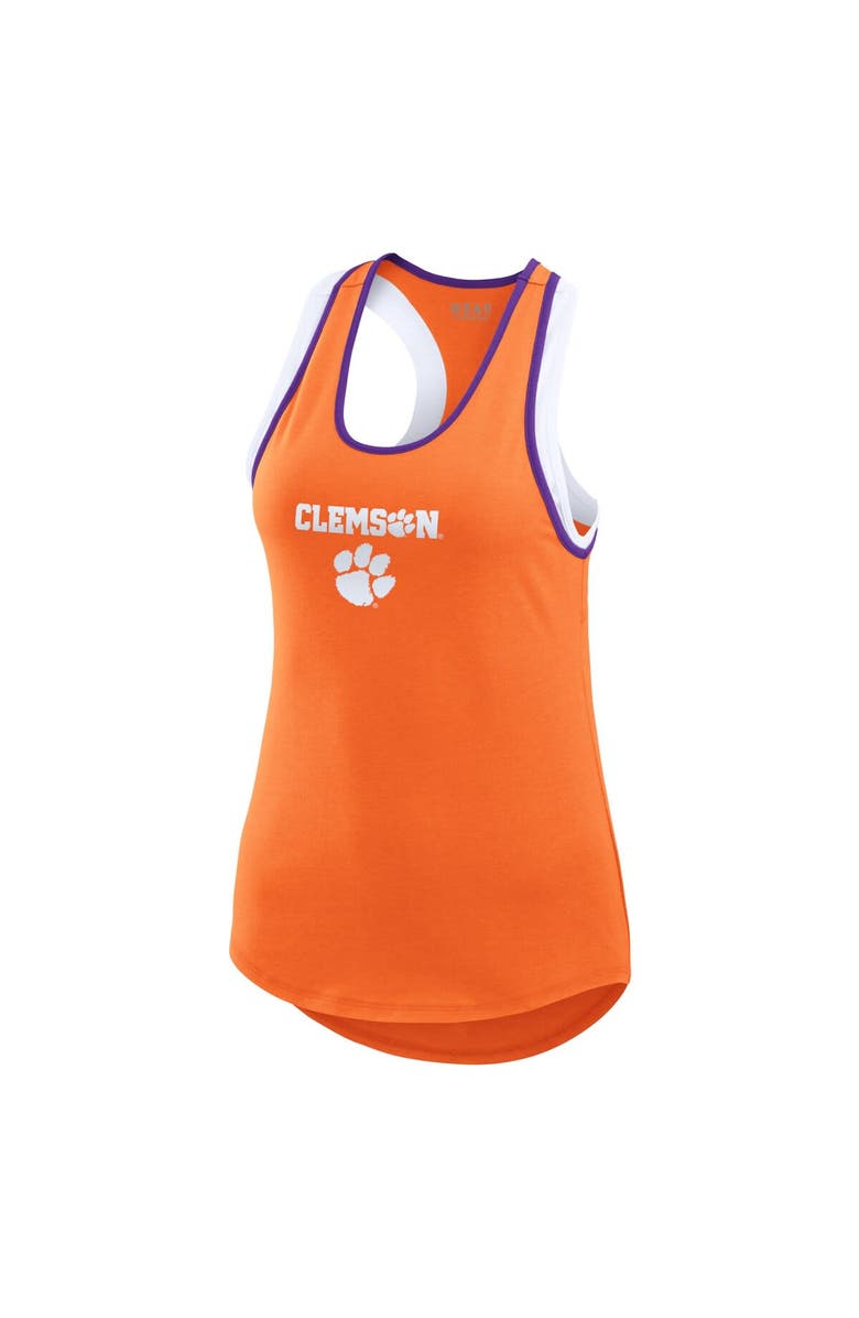 WEAR by Erin Andrews Women's WEAR by Erin Andrews Orange Clemson Tigers Open Hole Razorback Tank Top, Alternate, color, Orange