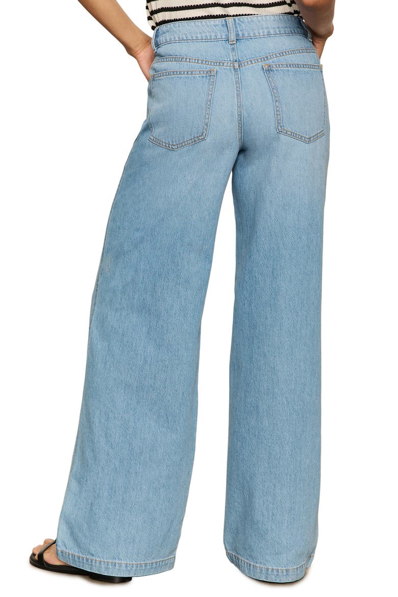Highland Seamed Pocket Wide Leg Jeans, Alternate, color, SAIL AWAY