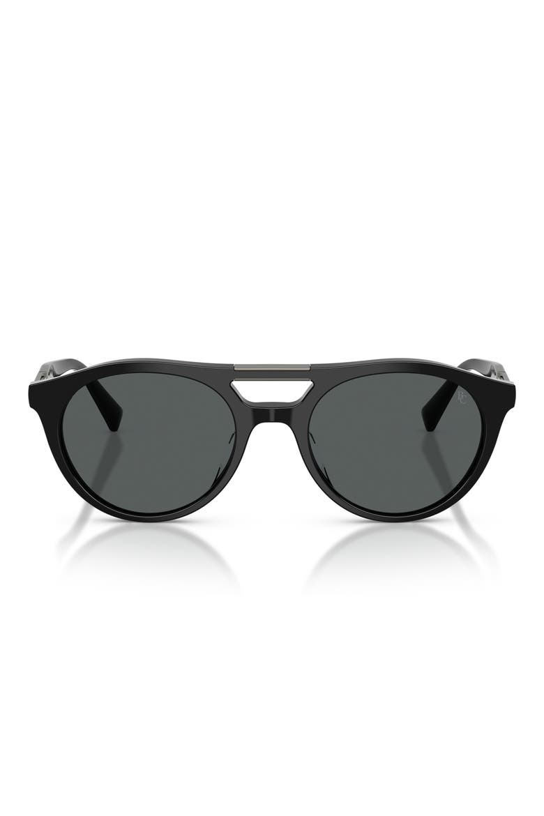 51mm Polarized Oval Sunglasses, Main, color, BLACK