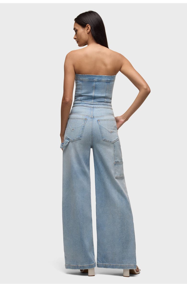 Hudson Jeans Strapless Wide Leg Jumpsuit, Alternate, color, Tough