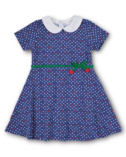 Polka Dot Cherry Printed Knit Dress (Toddler, Little Kid, Big Kid)