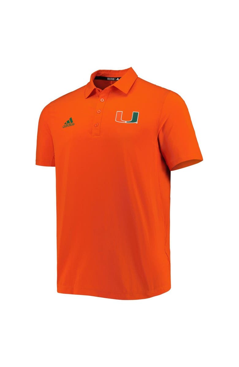 adidas Men's adidas Orange Miami Hurricanes Coaches AEROREADY Polo, Alternate, color,