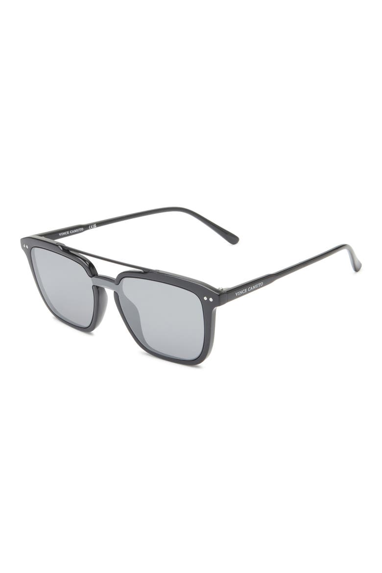 119mm Oversize Square Shield Sunglasses, Alternate, color, BLACK