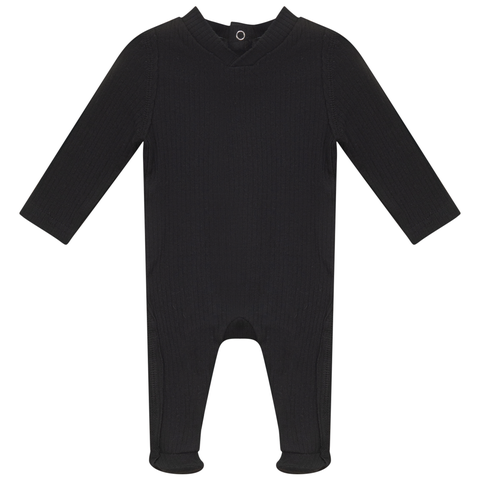 Back Snap V-Neck Ribbed Romper (Baby)