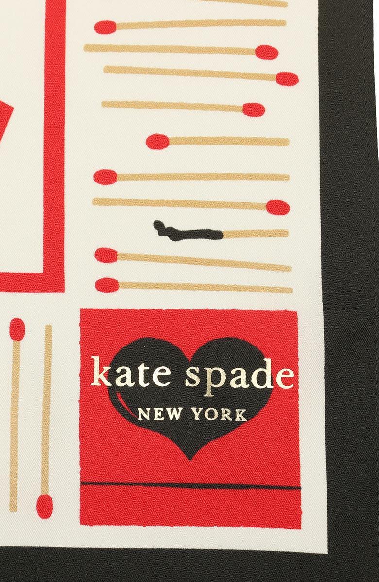 Kate Spade New York matchbook toss silk bandana scarf, Alternate, color, Ivory Multi