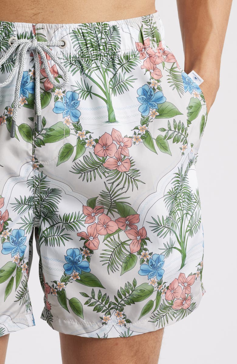 Vintage Summer Ponji Swim Trunks, Alternate, color, Green