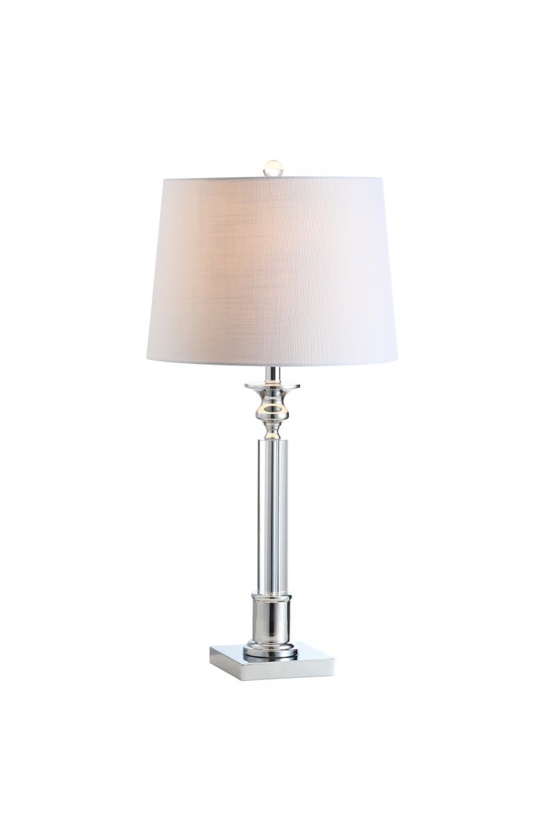 JONATHAN Y Dean 28" Crystal LED Table Lamp, Clear/Chrome, Main, color, 