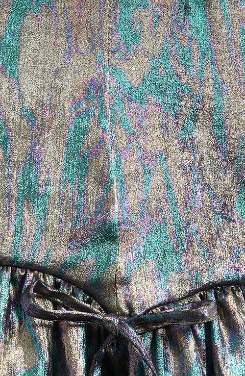 Ava & Yelly Kids' Liquid Shimmer Drop Waist Party Dress In Gray