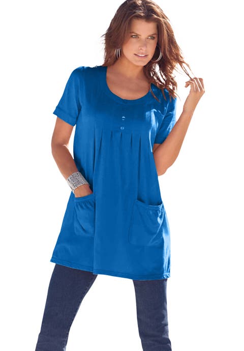 Plus Size Two Pocket Soft Knit Swing Tunic