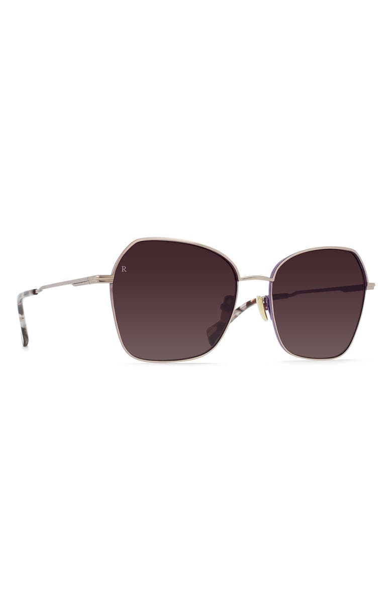 RAEN Zhana 57mm Tinted Aviator Sunglasses, Alternate, color, Satin Rose Gold / Solaris