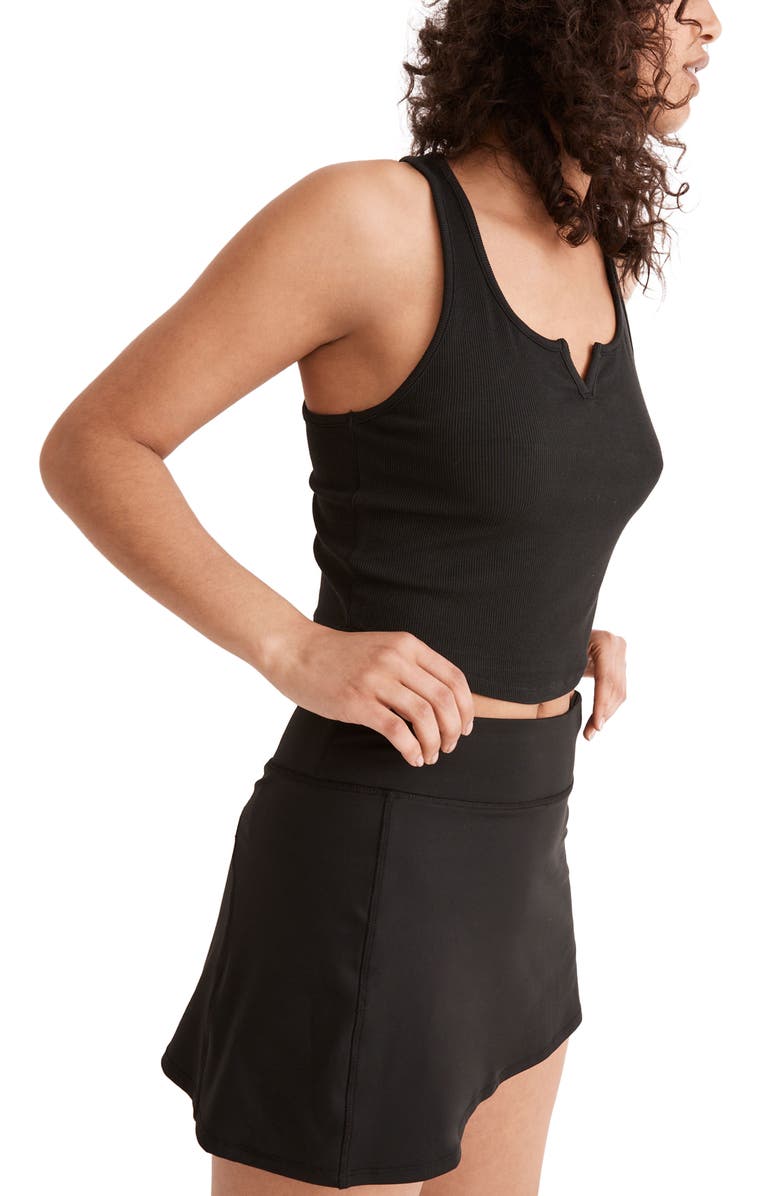 Madewell MWL Rib Split Neck Crop Tank, Alternate, color, 