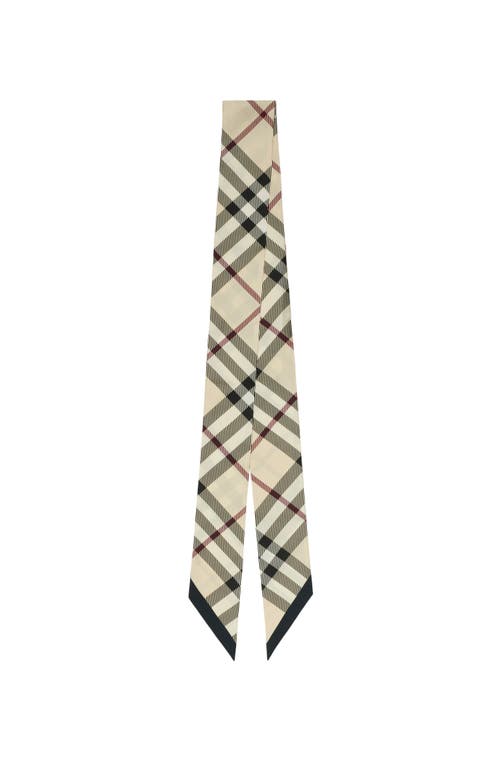 Burberry Skinny Check Silk Scarf In Neutral