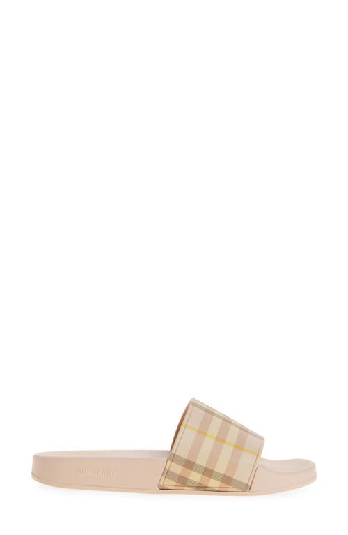 Burberry Furley Check Slide Sandals In Neutral