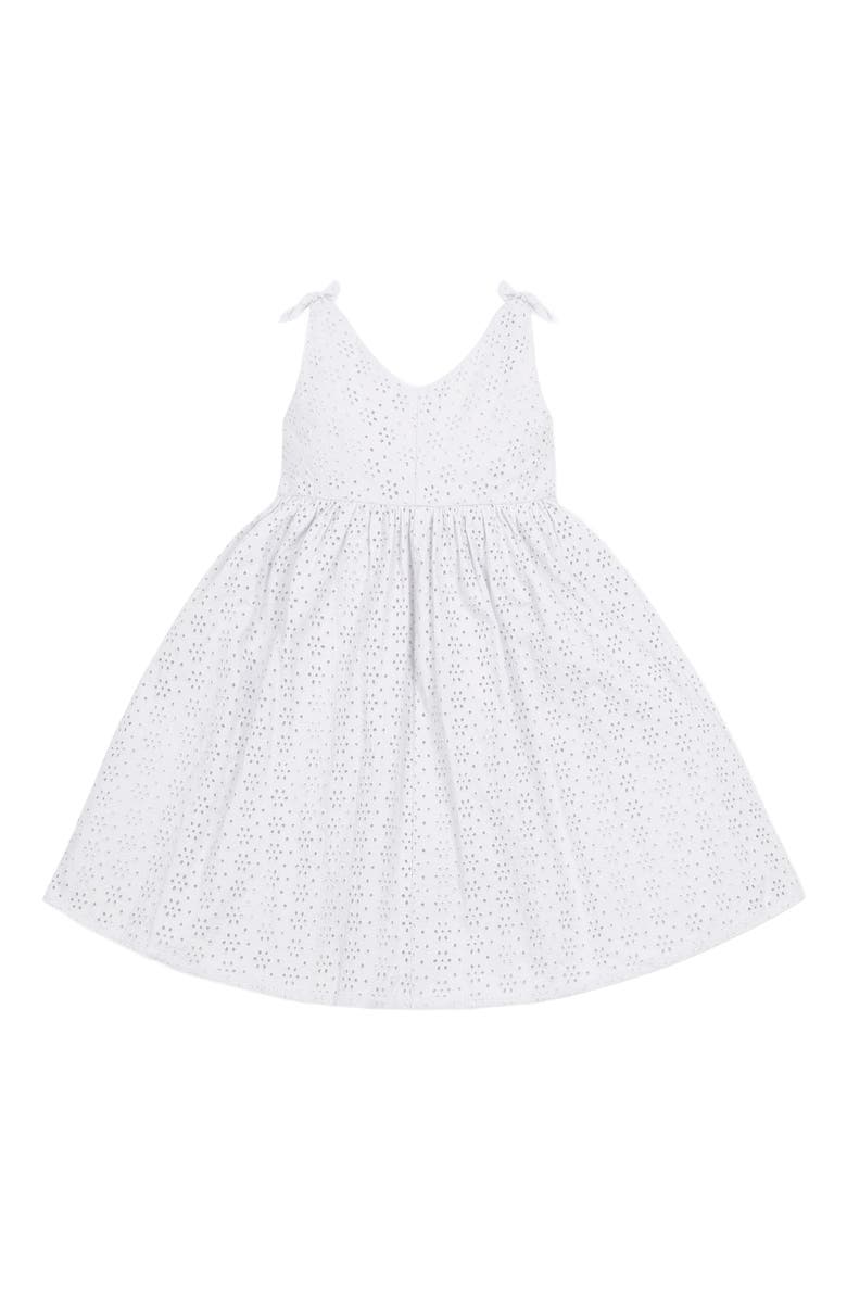 Hope & Henry Baby Girls' Organic Eyelet Bow Shoulder Dress, Infant, Main, color, White Eyelet