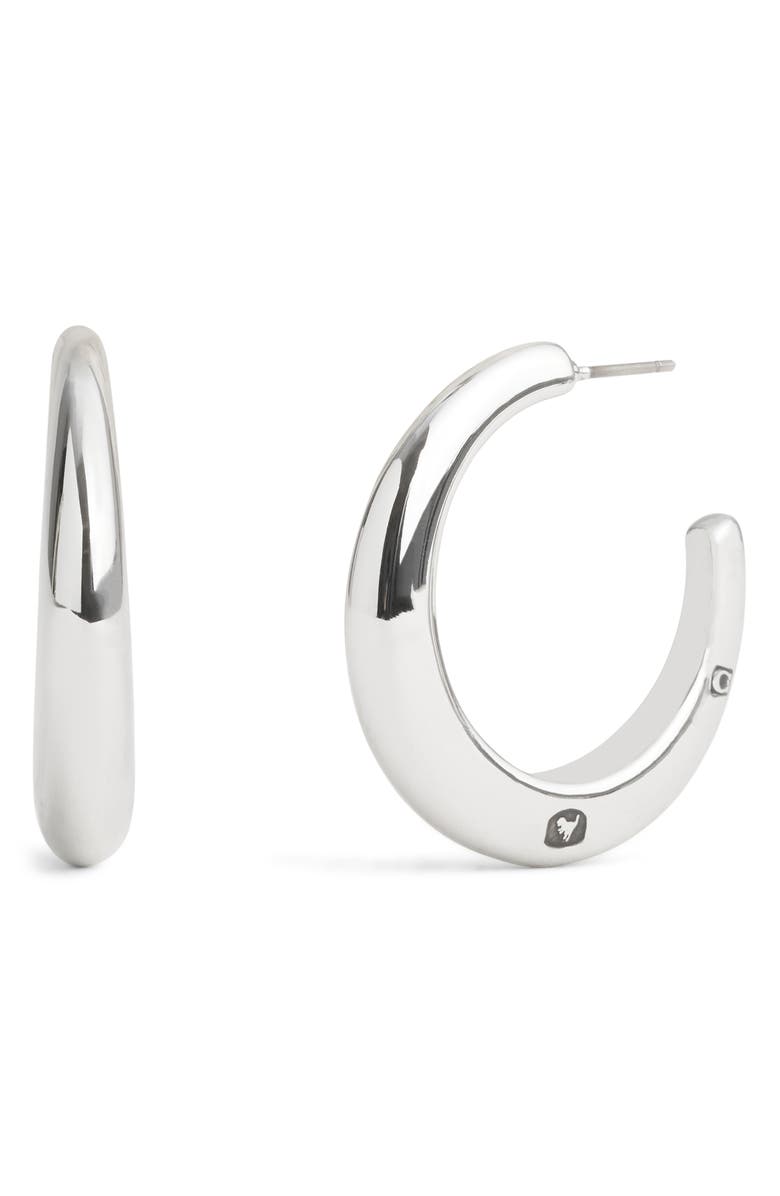 COACH Hallmark Tubular Hoop Earrings, Main, color, 