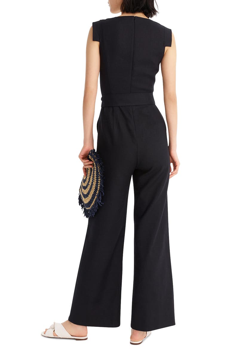 Résumé Linen Blend Jumpsuit, Alternate, color, BLACK