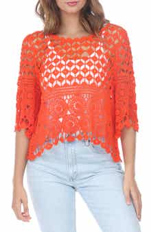 RAIN AND ROSE Crochet Top