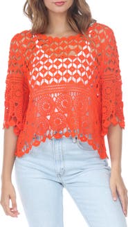 RAIN AND ROSE Crochet Top