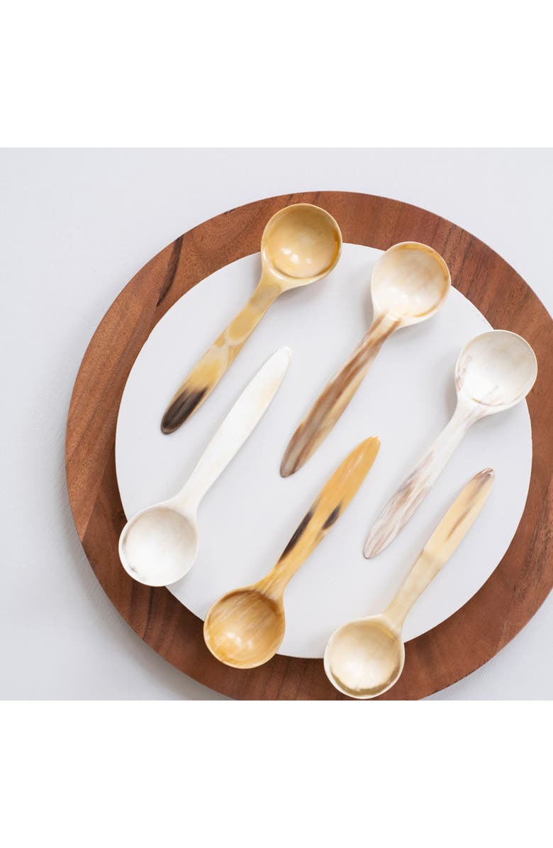 Maadili Collective Long Handle Horn Coffee Scoop, Alternate, color, Natural