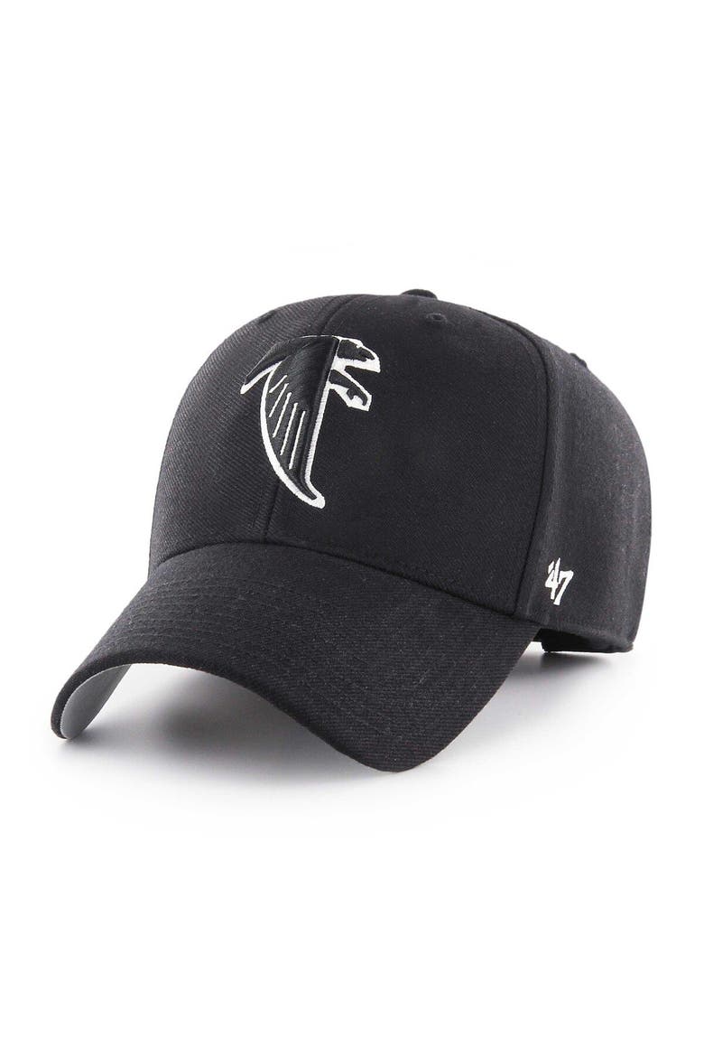 Men's '47 Black Atlanta Falcons Throwback Tonal MVP Adjustable Hat, Main, color, Black