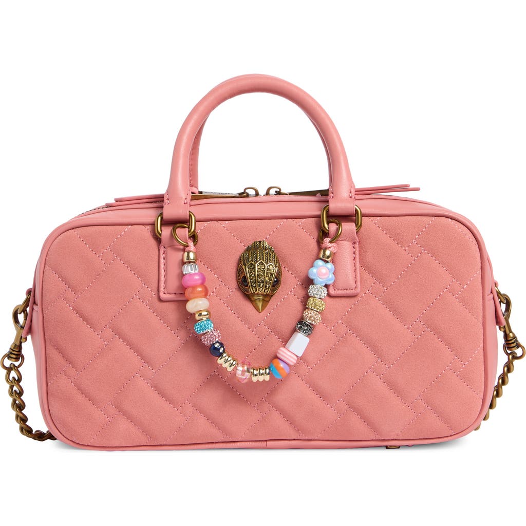 Kurt Geiger London Small Kensington Quilted Leather Duffle Bag In Pink