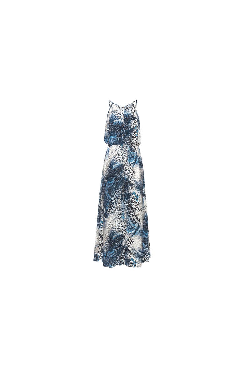 High Neck Sleeveless Maxi Dress, Alternate, color, Blue-Printed
