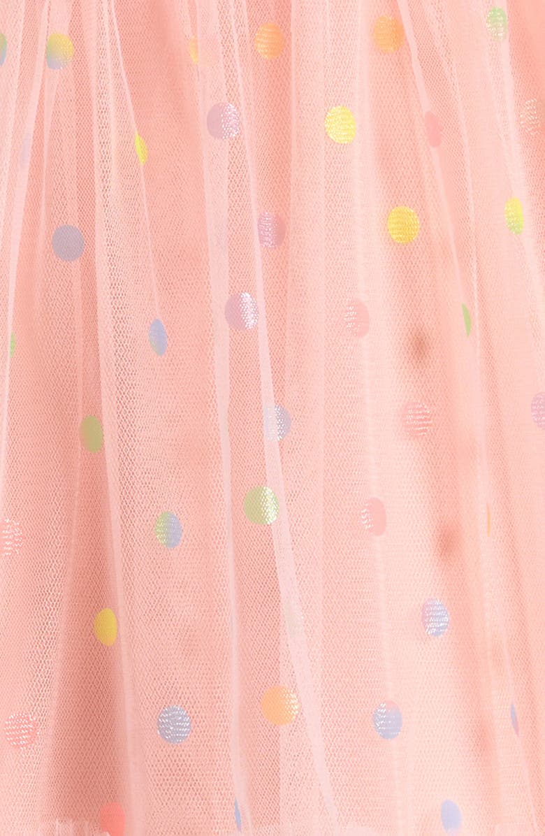 Popatu Foil Dot Flutter Sleeve Party Dress, Alternate, color, Peach