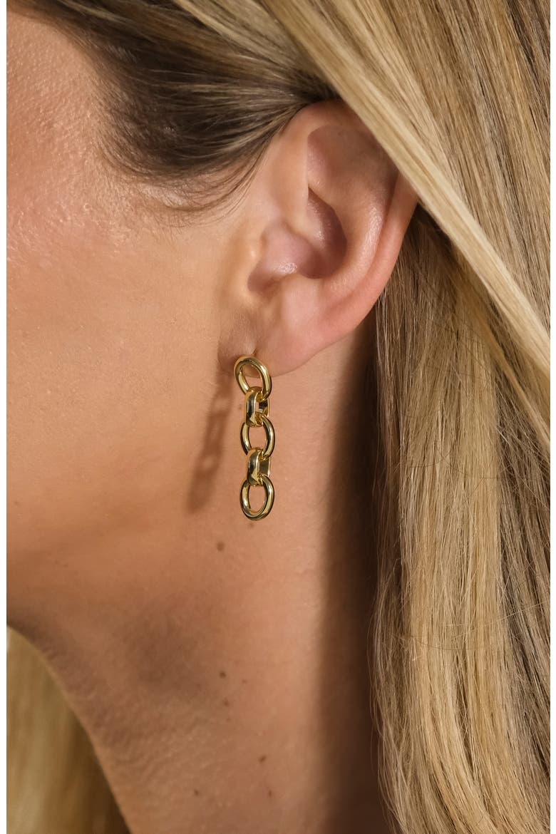 Frankie Chain Linear Drop Earrings, Alternate, color, GOLD