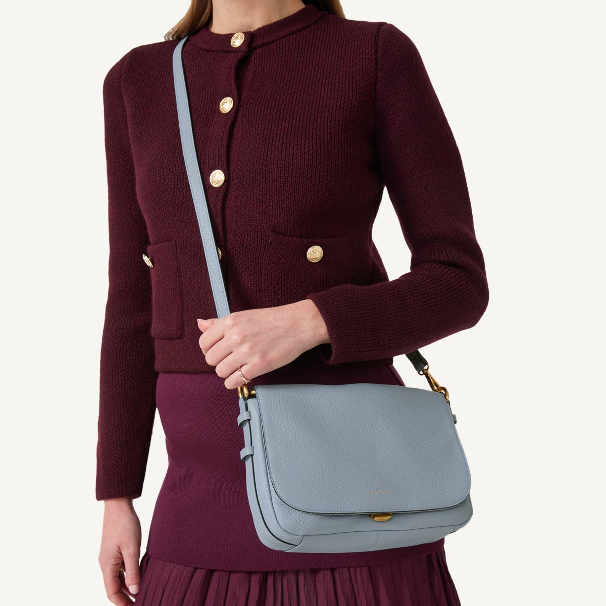 Radley Grafton Street Small Flapover Crossbody Bag, Alternate, color, Smoke Blue