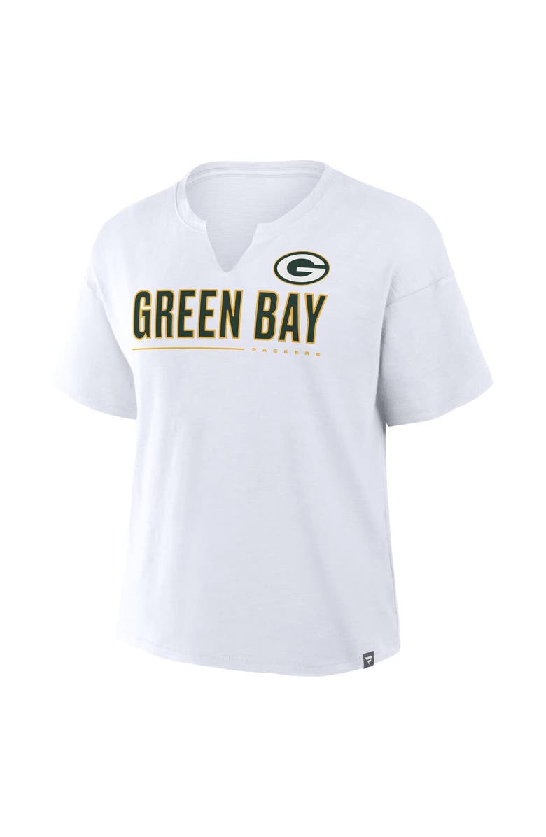 FANATICS Women's Fanatics White Green Bay Packers Redzone Slub Boxy T-Shirt, Alternate, color, White