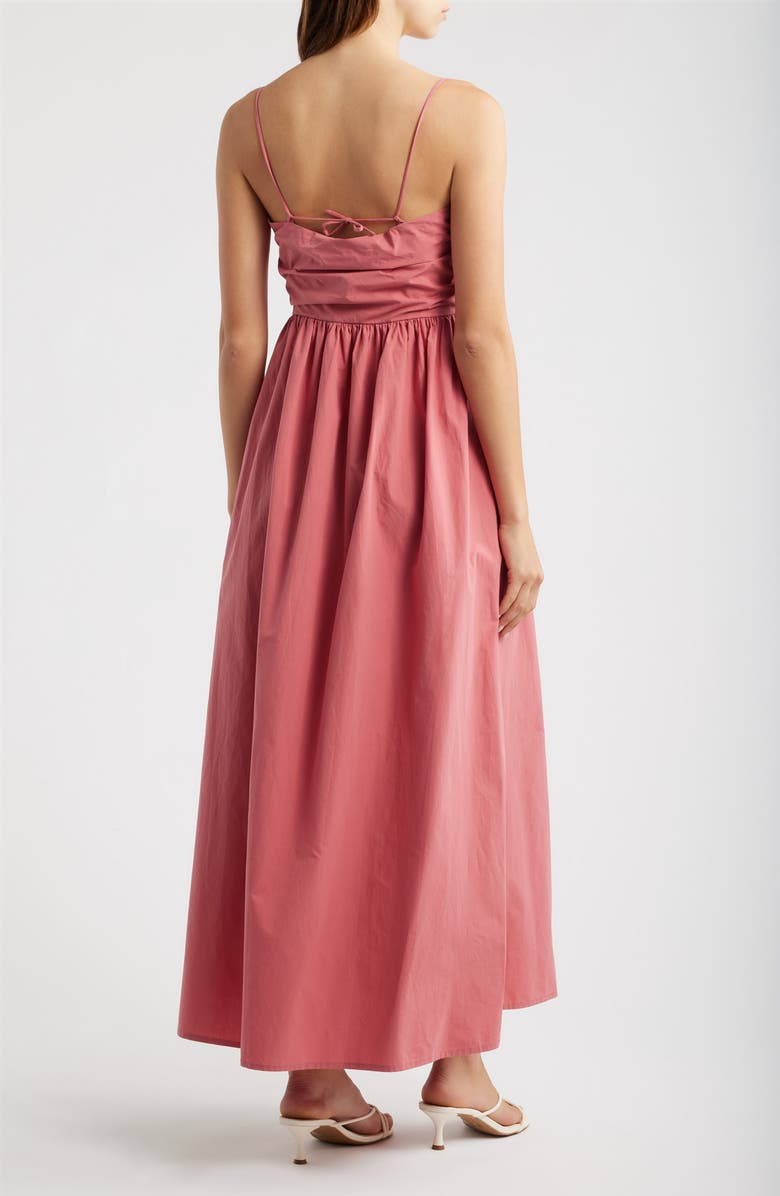 DELUC Maubois Shirred Cotton Poplin Midi Dress, Alternate, color, Rose
