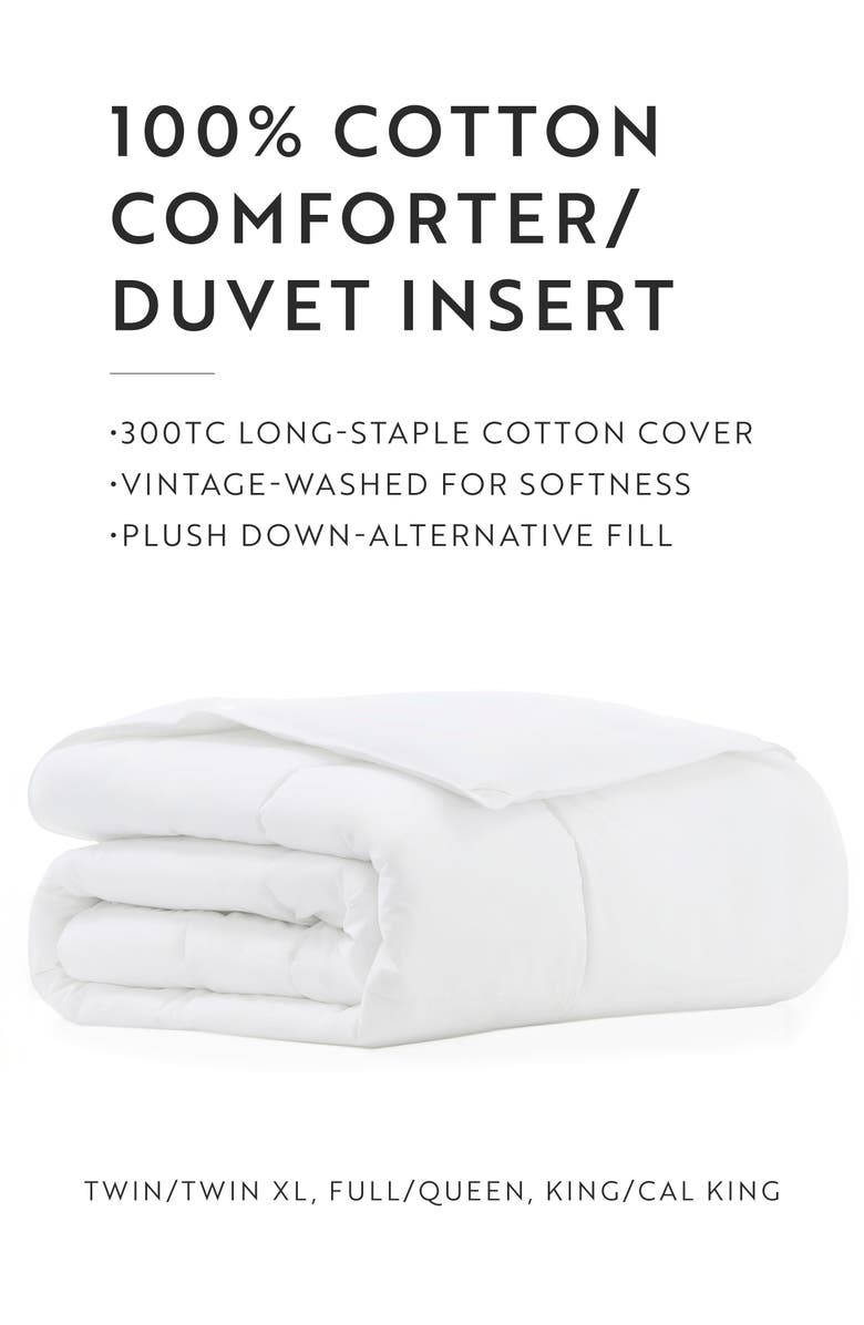HOMESPUN Cotton Comforter Duvet Insert, Alternate, color, White