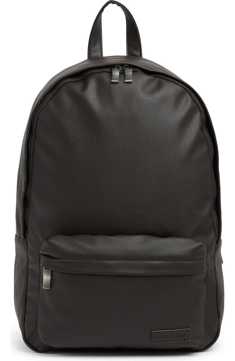 Slate & Stone Faux Leather Backpack, Main, color,
