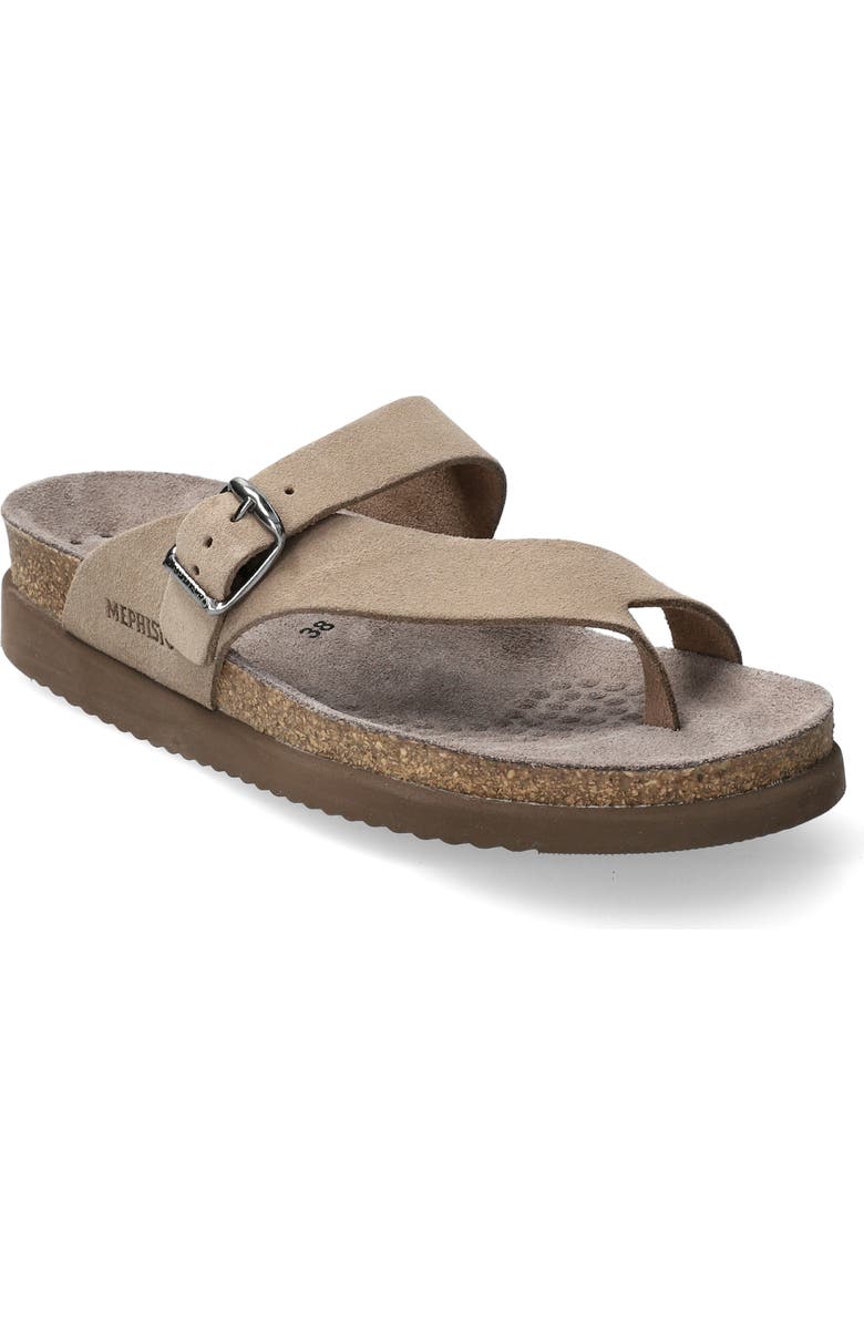 Mephisto Helen Toe Loop Sandal, Main, color, Warm Grey