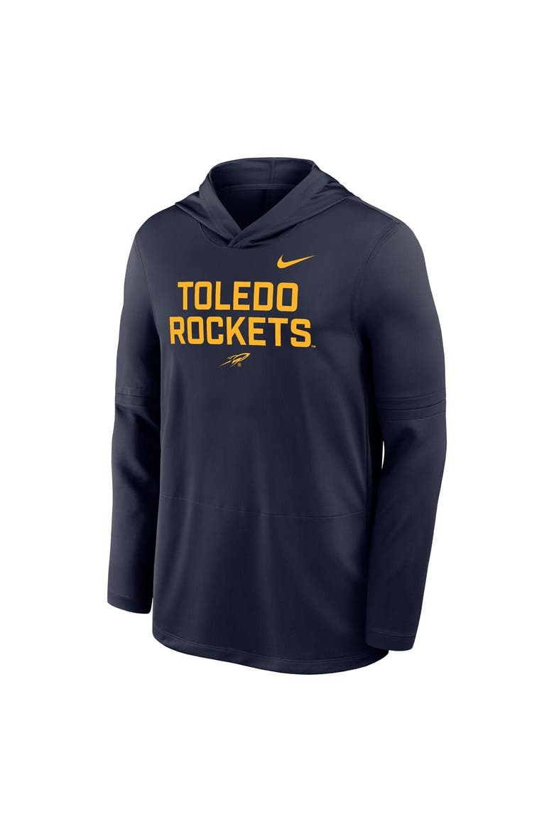 Men's Nike  Navy Toledo Rockets Sideline Dri-FIT Lightweight Hooded Top, Alternate, color, Navy