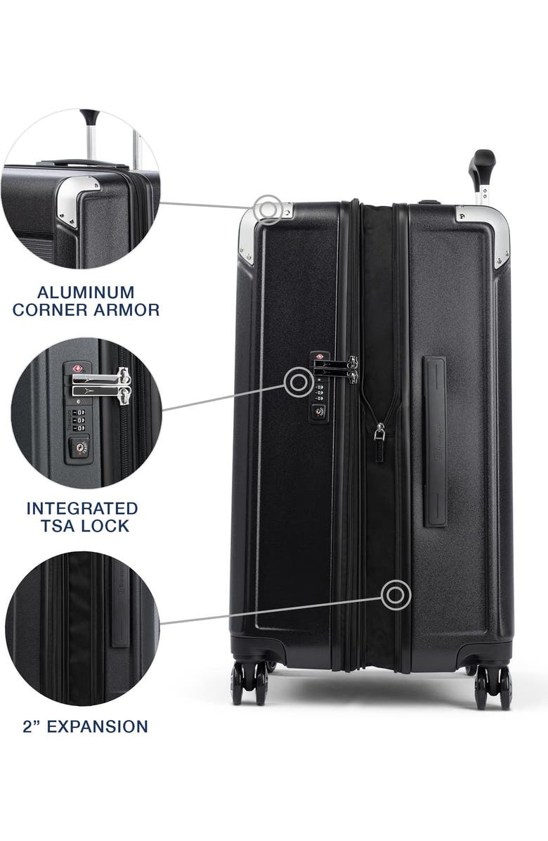 TRAVELPRO Platinum Elite Hardside Expandable Checked- Medium 25-Inch Spinner, Alternate, color, Shadow Black