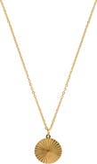 Adornia 14K Gold Plated Water Resistant Medallion Burst Pendant Necklace