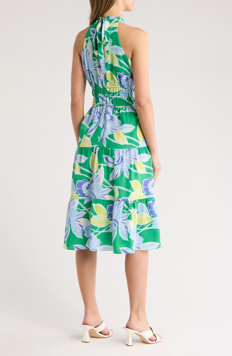 Eliza J Halter Tiered Midi Dress, Alternate, color, 