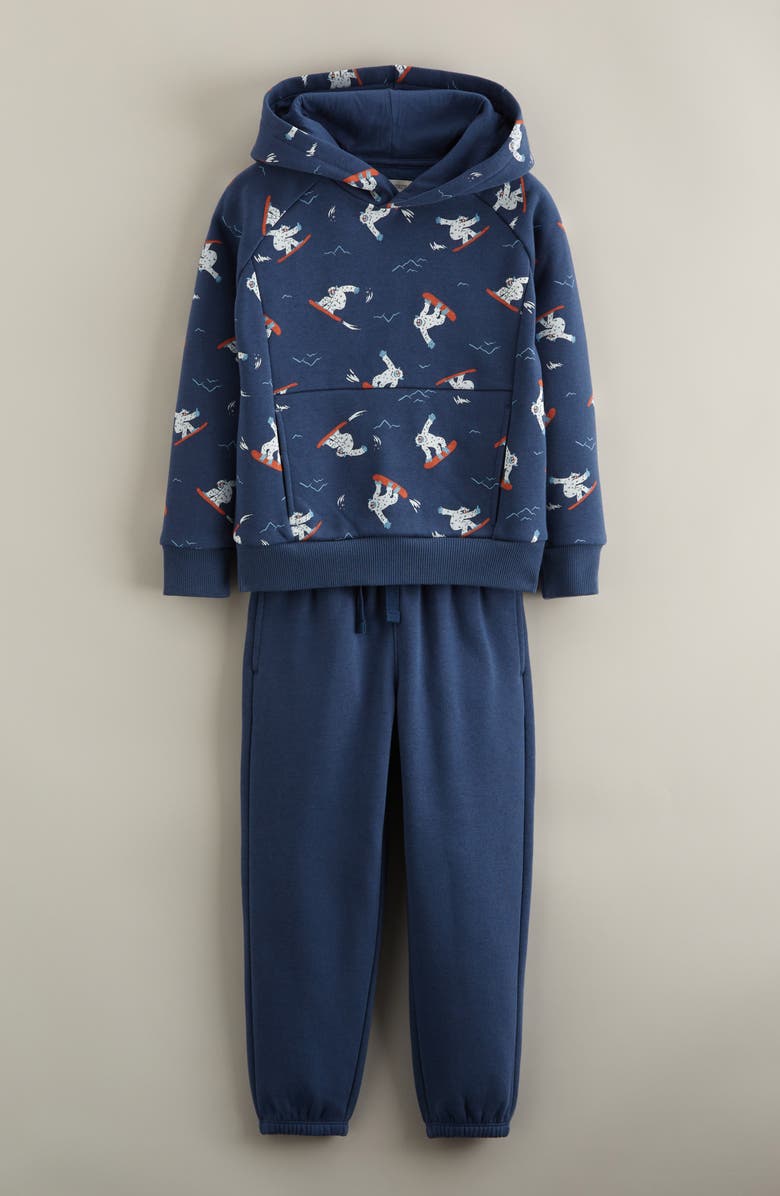 Tucker + Tate Kids' Print Hoodie & Joggers Set, Main, color, Navy Yeti Snowboard- Navy